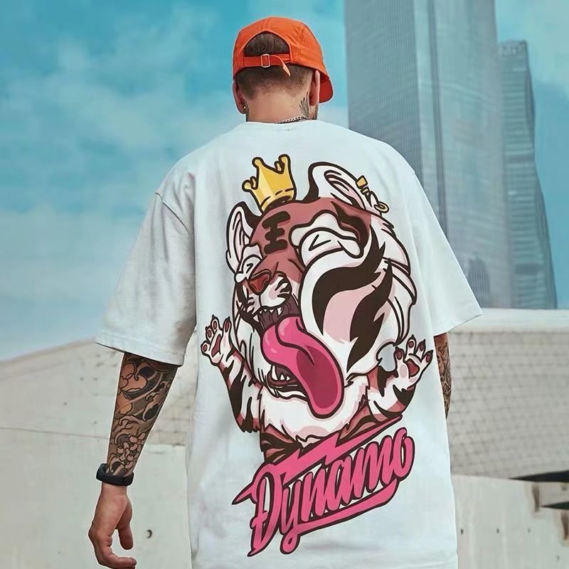 New National Fashion Panda Short Sleeve Men's Fashion Brand Large Chinese Style Loose 5 5 Solid Half Sleeve