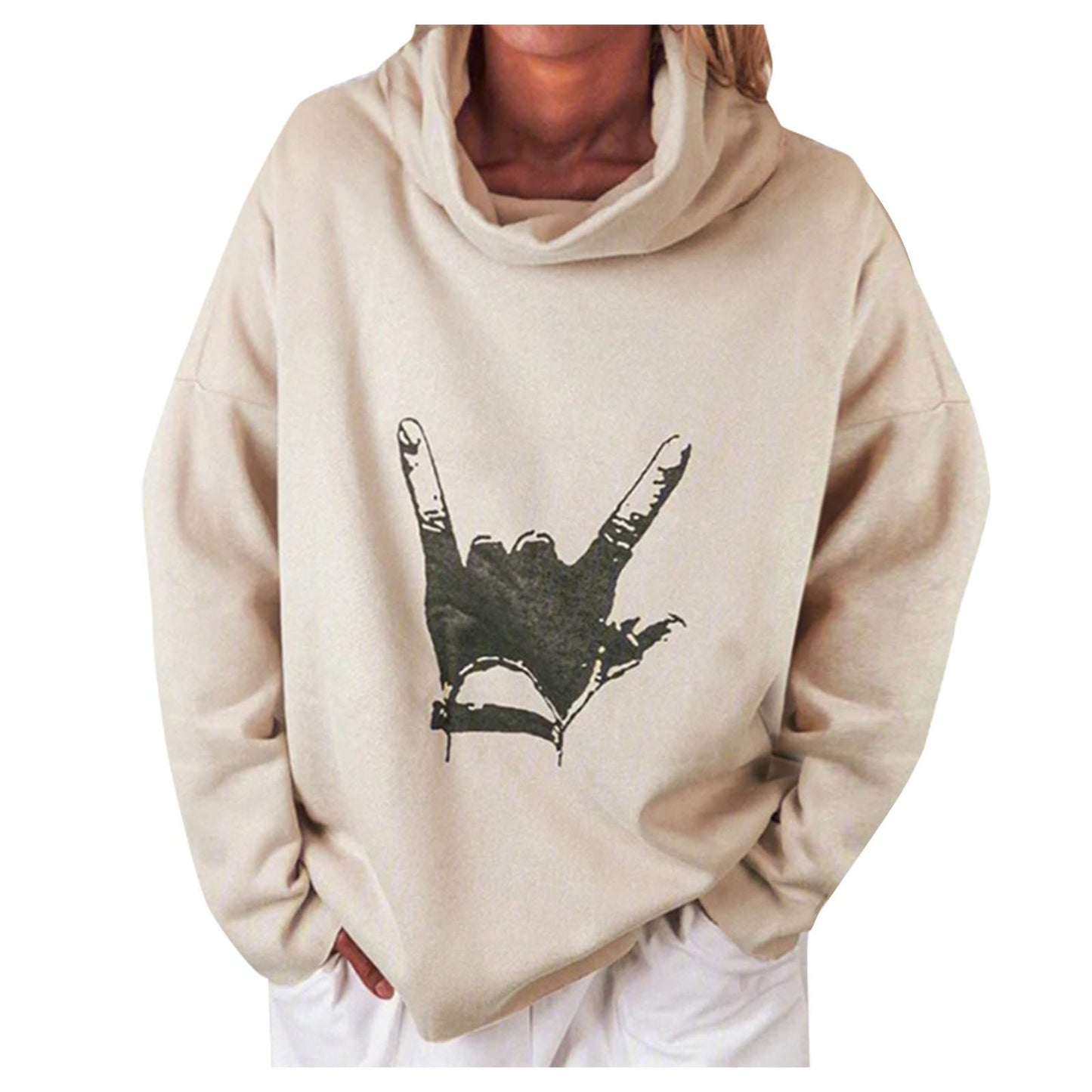 Printed loose-fit men's sweater
