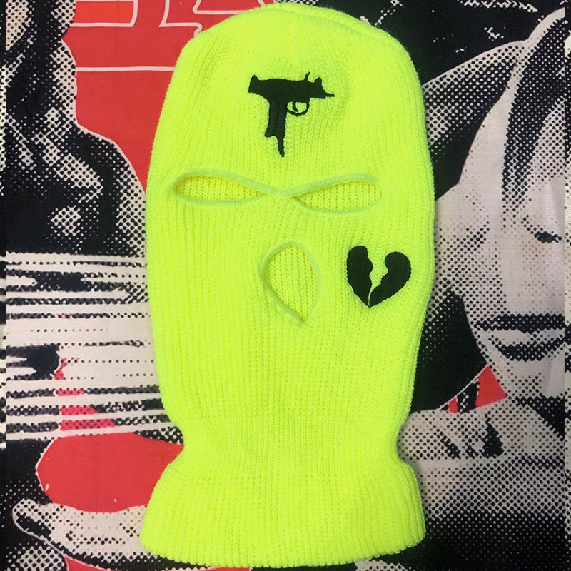 Embroidered Acrylic Three-hole Ski Mask