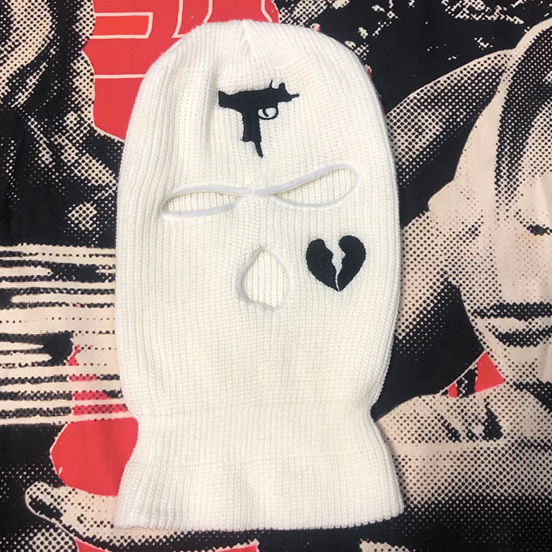 Embroidered Acrylic Three-hole Ski Mask