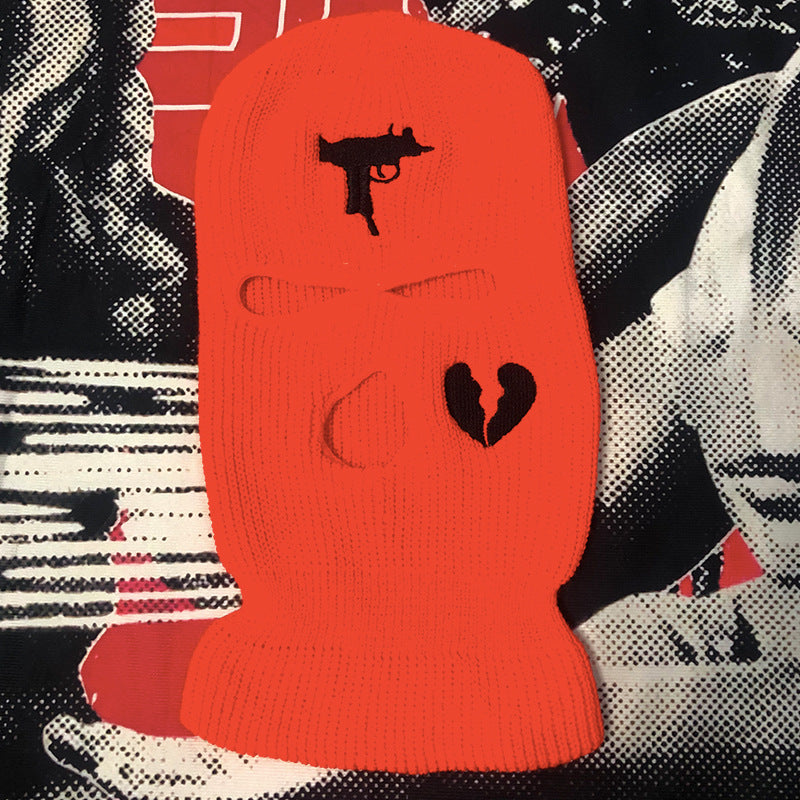 Embroidered Acrylic Three-hole Ski Mask