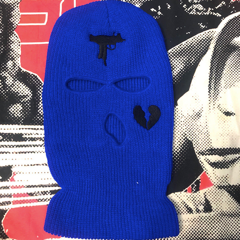 Embroidered Acrylic Three-hole Ski Mask
