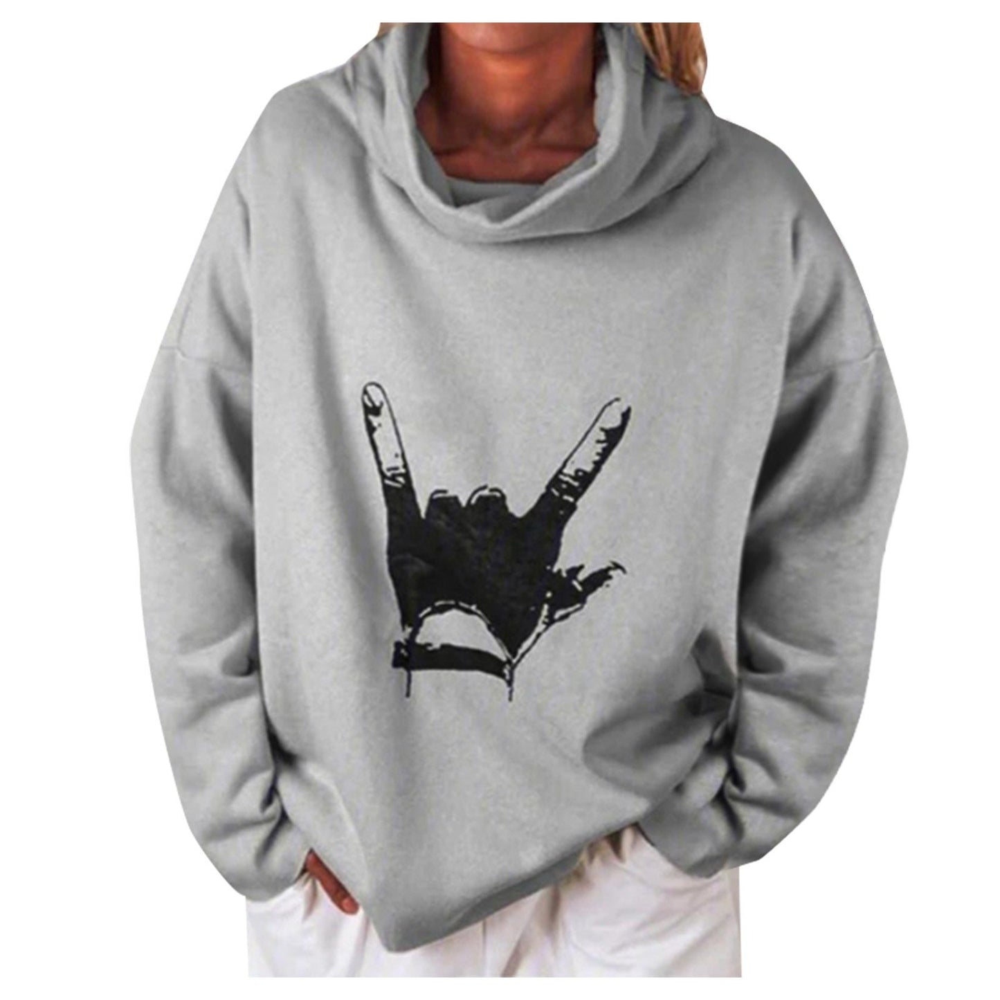 Printed loose-fit men's sweater