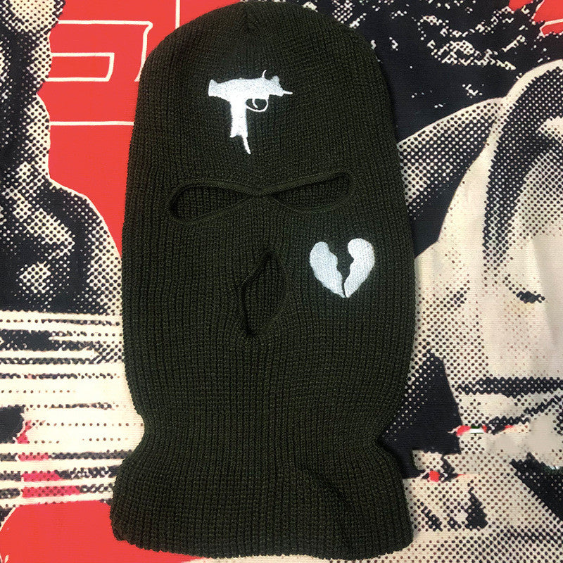 Embroidered Acrylic Three-hole Ski Mask