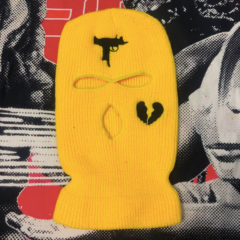 Embroidered Acrylic Three-hole Ski Mask