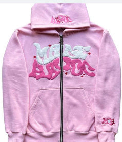 Printed Black Zip Hoodie For Men