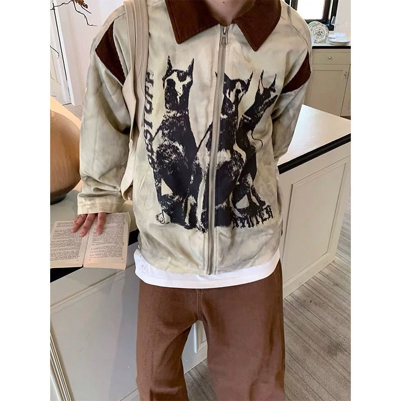 American Retro Distressed Waste Soil Style Overalls