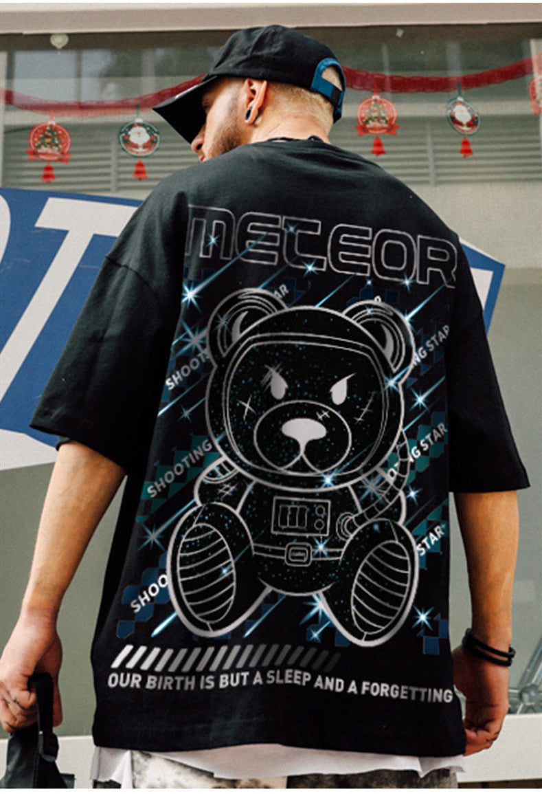 Men's Plus Size National Tide Hip Hop Loose Short Sleeve T-Shirt