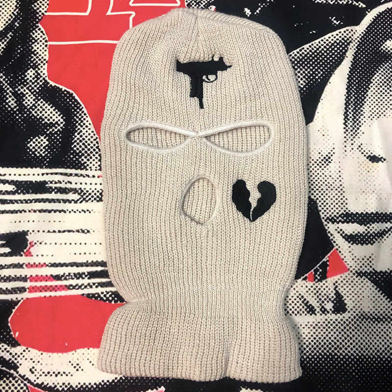 Embroidered Acrylic Three-hole Ski Mask
