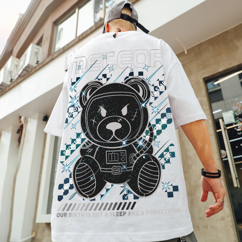 Men's Plus Size National Tide Hip Hop Loose Short Sleeve T-Shirt
