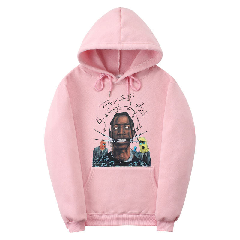 Travis scott bad guy tee print and fleece hoodie