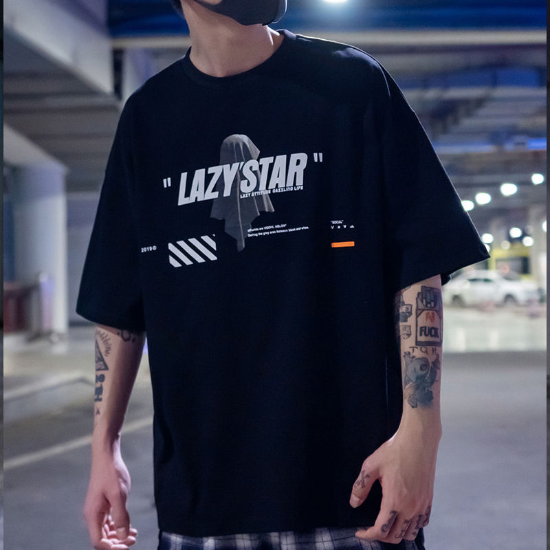 Loose Five-point Sleeve Hip-hop Couple Ins Short-sleeved T-shirt