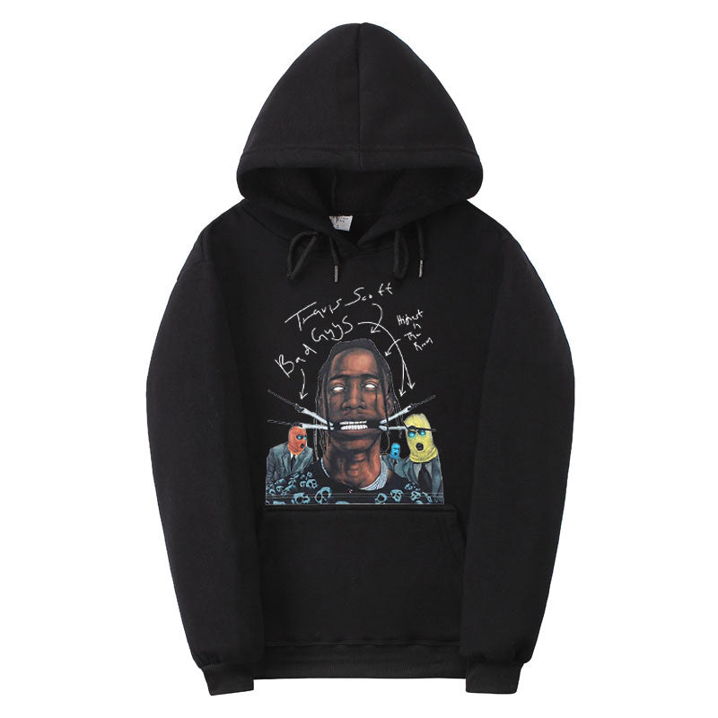 Travis scott bad guy tee print and fleece hoodie