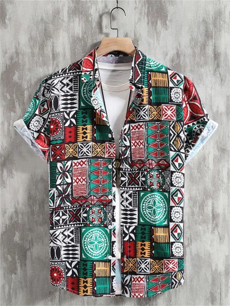 Vintage Shirt Hawaiian Loose Breathable Men's Clothing