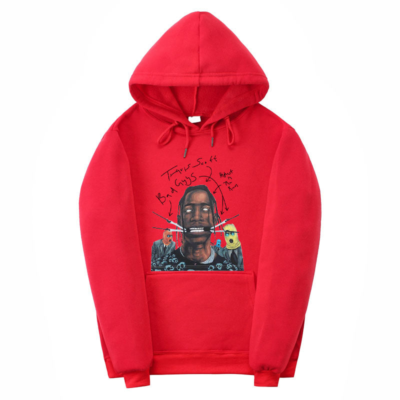 Travis scott bad guy tee print and fleece hoodie