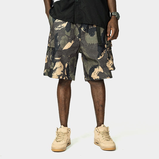 Camouflage Shorts For Men Overalls Loose Trendy Casual